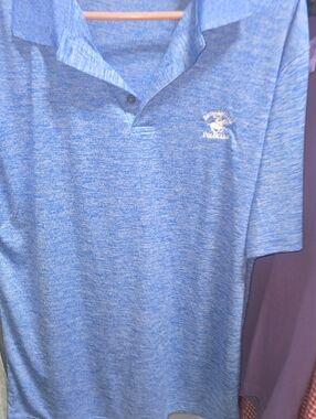Beverly Hills Polo Club Heathered Light Blue Polo Shirt